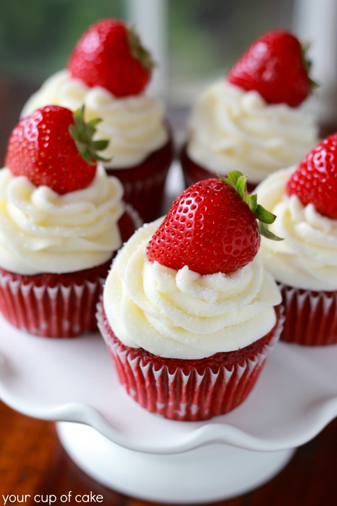 Red Velvet Strawberry Cupcake
